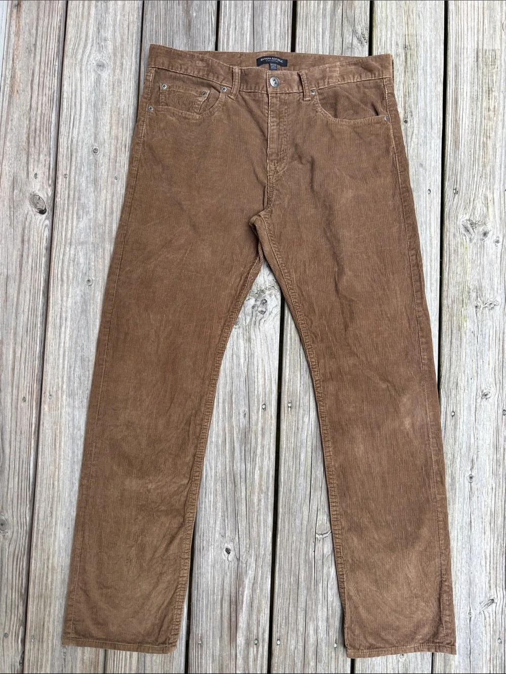 BANANA REPUBLIC | Men’s Corduroy Pants Brown 5-Pocket Straight Leg Waist 34